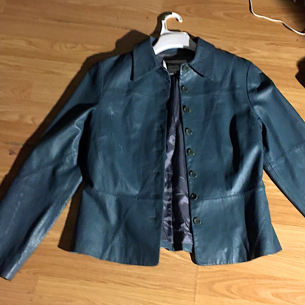 Worth Blue Leather Jacket